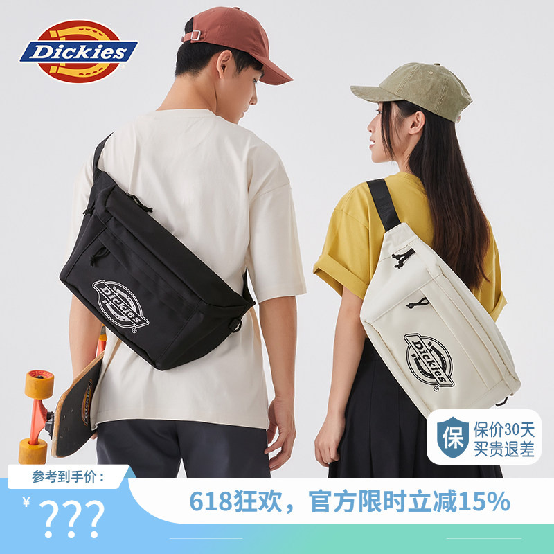 Dickies Single-Shoulder Crossbody Large-Capacity Waist Chest Bag for Men and Women, Suitable for Students, Sports, Running, Outdoor Travel, Cycling, and Commuting