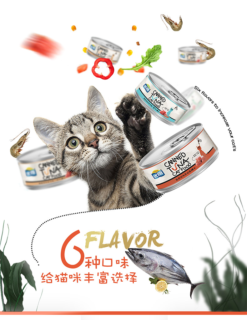 Youlang mèo đóng hộp xương cá súp cá ngừ mèo ăn nhẹ mèo thức ăn ướt 170g thức ăn cho mèo đa hương vị thức ăn cho mèo - Đồ ăn nhẹ cho mèo hạt royal canin cho mèo