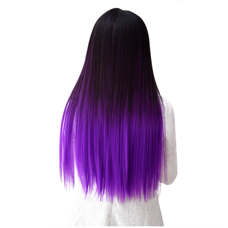 One Piece Color Streaked Wig Piece Straight Hair Piece Female