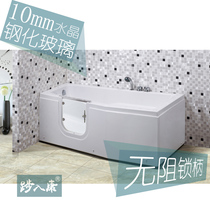 Walk-in 1 6-meter bathtub glass side door acrylic barrier-free non-slip surf massage lying rectangular