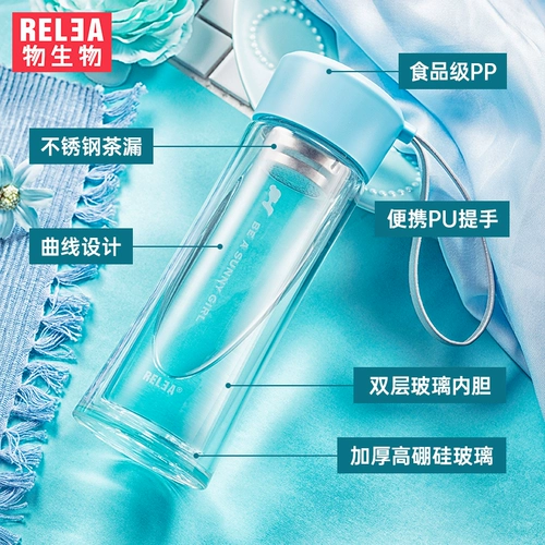 Летний портативный чай для домашнего использования, высококачественная милая стеклянная чайная чашка