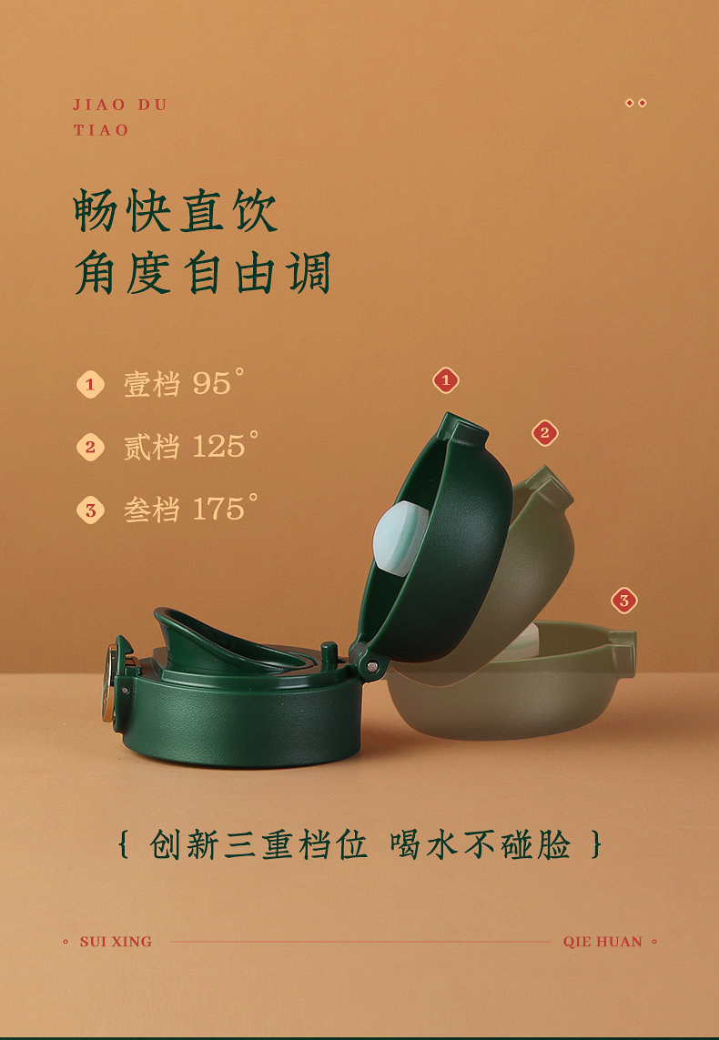 物生物 大美国风 316不锈钢保温杯 350ml 一杯双盖带吸管 图4