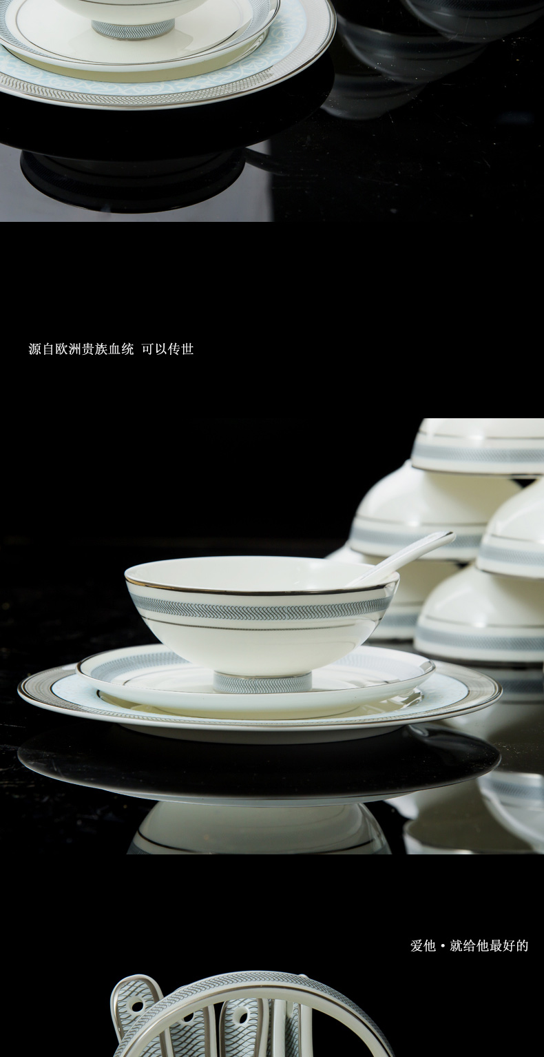 Far industry - European - style key-2 luxury ipads porcelain tableware suit dishes of jingdezhen ceramic porcelain gift set blue dream