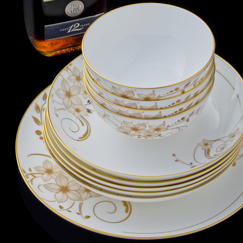 Jingdezhen high - grade ipads China tableware suit 60 head of pottery and porcelain bowl dishes suit wedding housewarming key-2 luxury gifts