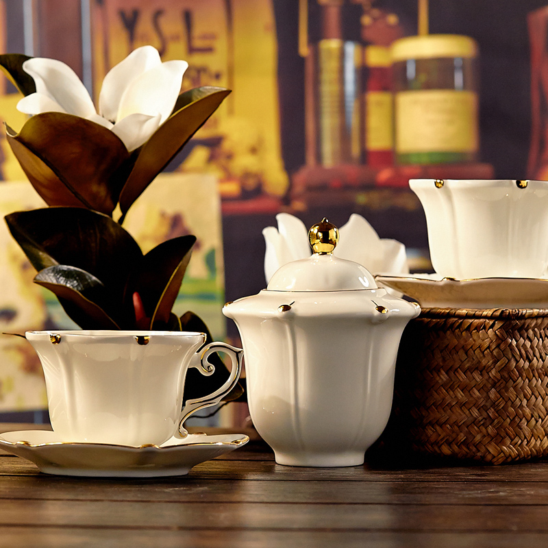 Industry and high - class European - style ipads China coffee coffee cups and saucers of a complete set of jingdezhen ceramic English coffee pot of gold
