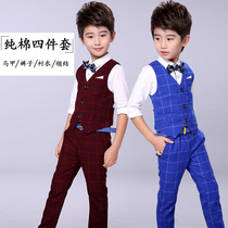 Flower boy dress male suit wedding child horse vest three piece children walk dress male piano show boy