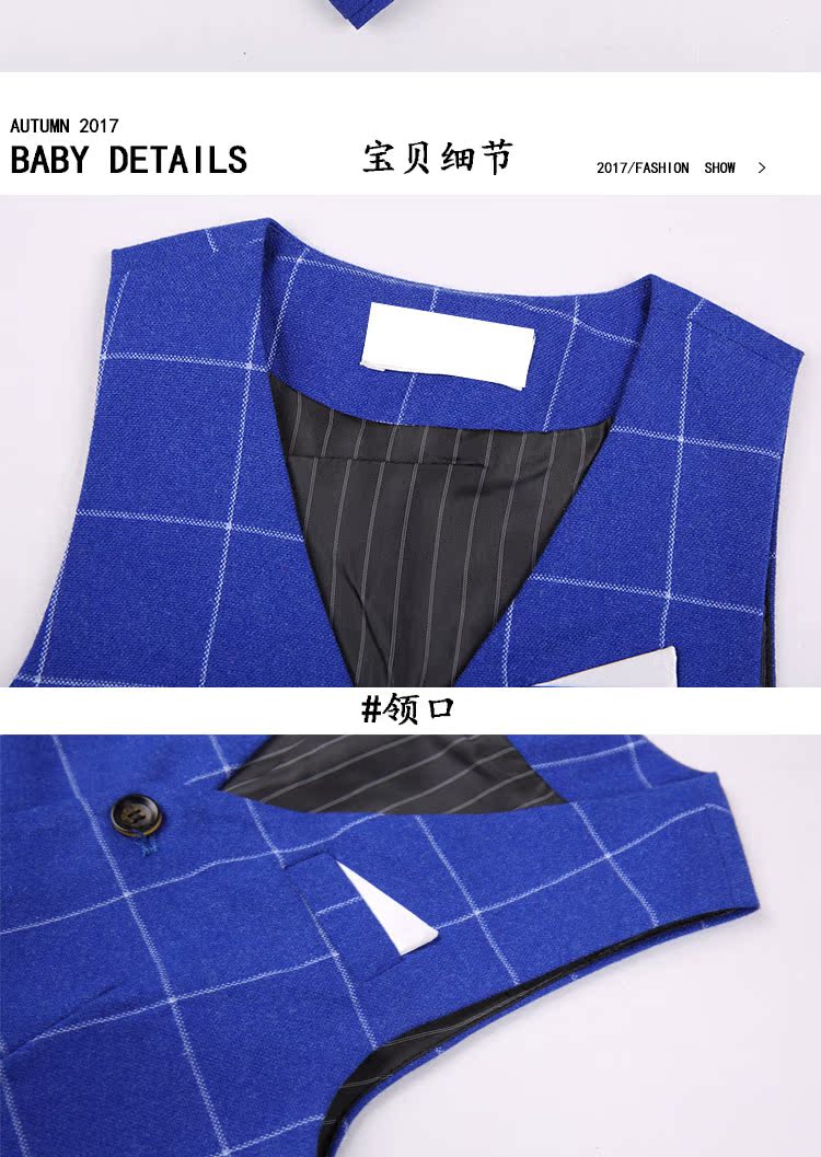 Váy cô gái nam phù hợp với đám cưới trẻ em vest ba mảnh trẻ em catwalk váy nam piano trang phục cậu bé comple đẹp cho bé trai