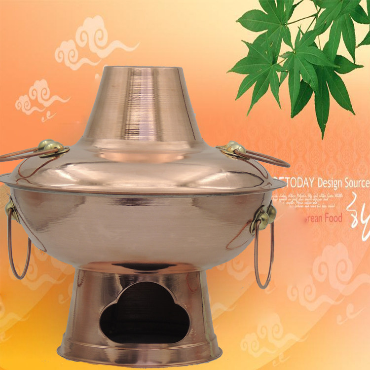 Copper Hot Pot Hot Pot Pot Red Copper Thickened Charcoal Copper Hot Pot Hot Pot Copper Pot Electric Hot Pot Pot