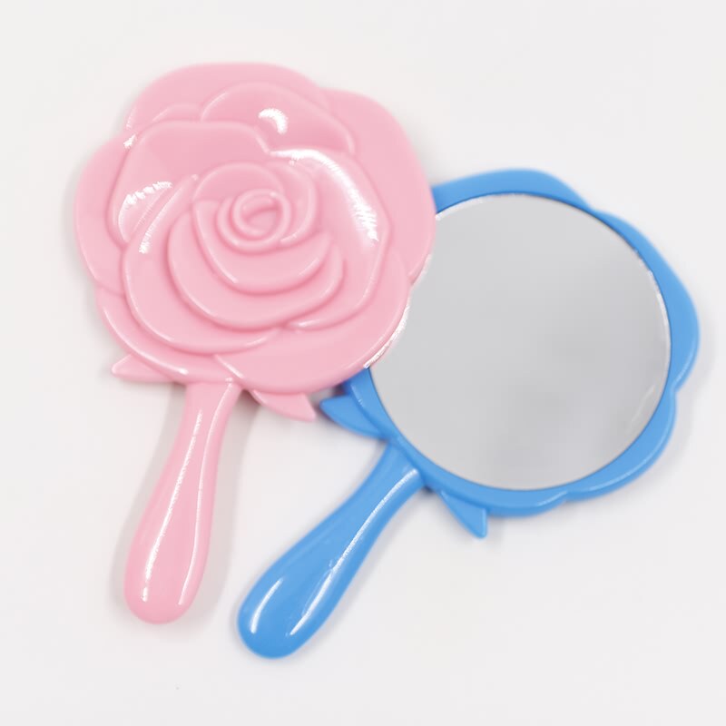 Rose Makeup Mirror Hand Cosmetic Mirror Handle Mirror Portable Cute Makeup Mirror