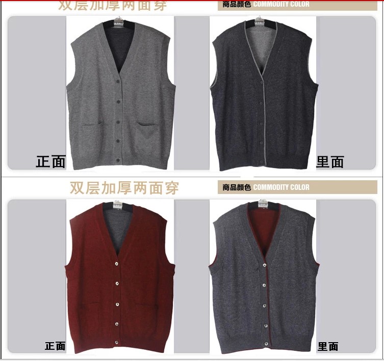 2018 mùa xuân và mùa thu mùa đông quần áo trung niên len vest cardigan nam cha vest vest len ​​đan vest vest nam kích thước lớn