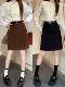 Large size high waist woolen midi skirt to make you look slim skirt