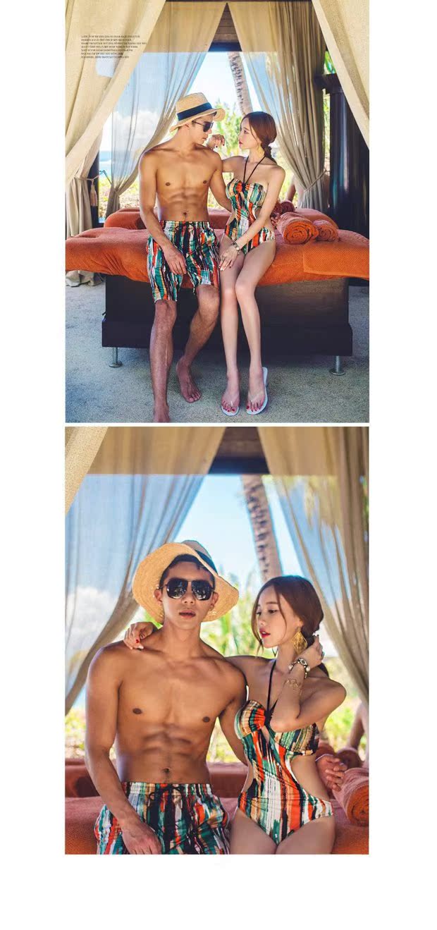 Cặp vợ chồng Hàn Quốc quần bơi ống tam giác hàng đầu phụ nữ bikinii áo tắm kỳ nghỉ quần bơi nam quần quần bãi biển đồ bơi nữ liền thân dài tay quần dài