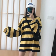 Đảo Sakuragakawa retro áo thun dài tay nữ sang trọng phiên bản Hàn Quốc của phong cách Harajuku bf lười đầu mùa thu áo mưa cỡ lớn