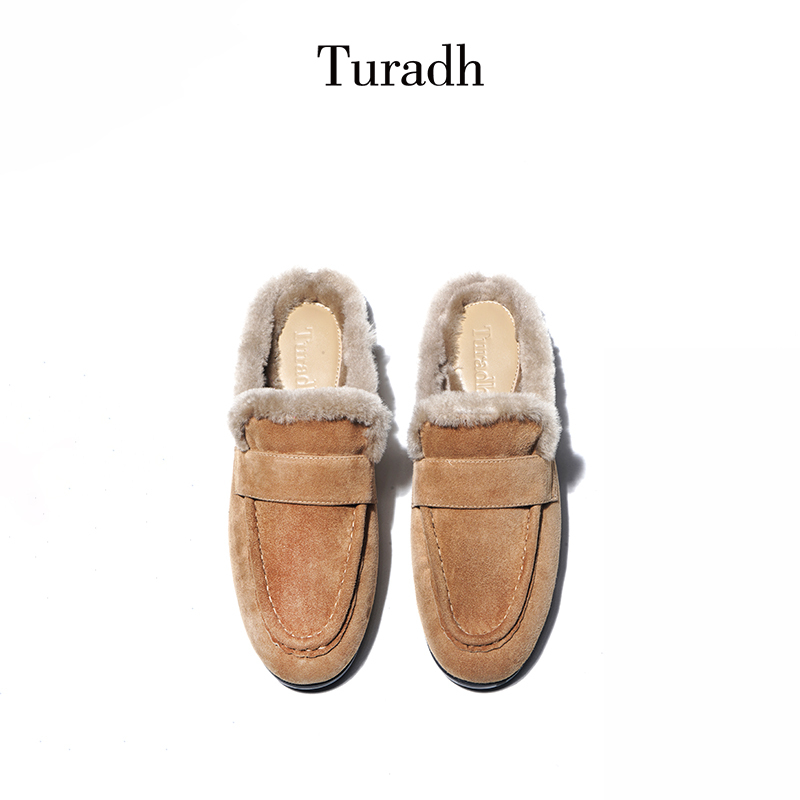 Turadh 2026 Autumn/Winter New Wool Slippers Mule Closed-Toe Women's Half-Slip Loafer Furry Slippers Turadh 2026 Autumn/Winter New Wool Slippers Mule Closed-Toe Women's Half-Slip Loafer Furry Slippers