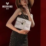 Сумка через плечо, цепь на одно плечо, из натуральной кожи, на цепочке