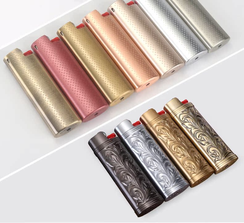 HY903 Bộ kim loại cá heo bật lửa dùng một lần với bật lửa BAK J3 tùy chỉnh quảng cáo - Bật lửa hộp quẹt bic