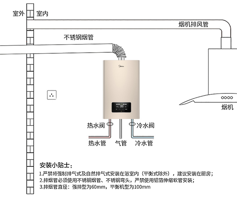 máy nóng lạnh Bình nước nóng Midea / Midea JSQ27-H6S bình gas tự nhiên 14 lít nóng chính thức máy nước nóng năng lượng mặt trời