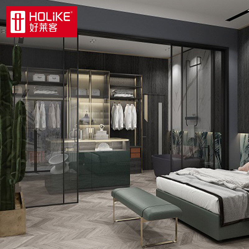 Hollyoaks cloakroom whole house overall wardrobe modern simple one-piece sliding door bedroom furniture package customization