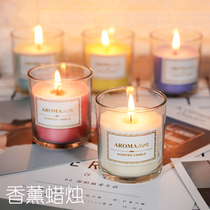 Aromatic Glass Candle Incense Smokeless Soy Wax Hotel Home Durable Romance Scent Essential Oil