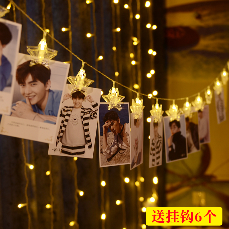 Postcard clips light LED LIGHTS STRING STARS LOVING BEDROOMS ROMANTIC ROOM CURTAINS DÉCOR VALENTINE'S DAY PLACEMENT
