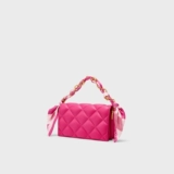 CHARLES&KEITH Полиуретановая сумка на одно плечо с ромбовидным узором, цепь, на цепочке, в британском стиле