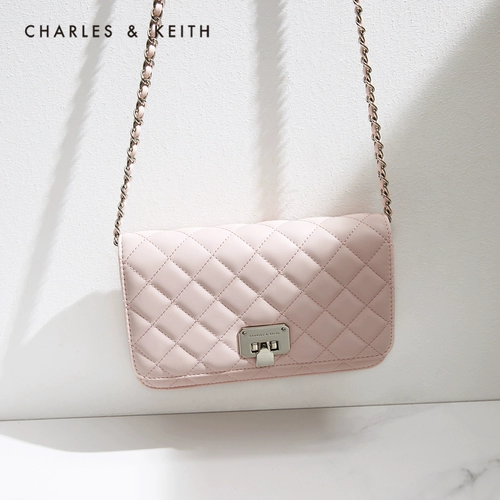 Следующая Чарльз и Кит Элегантная цепная сумка CK2-70160078 Детский порошок ромб.