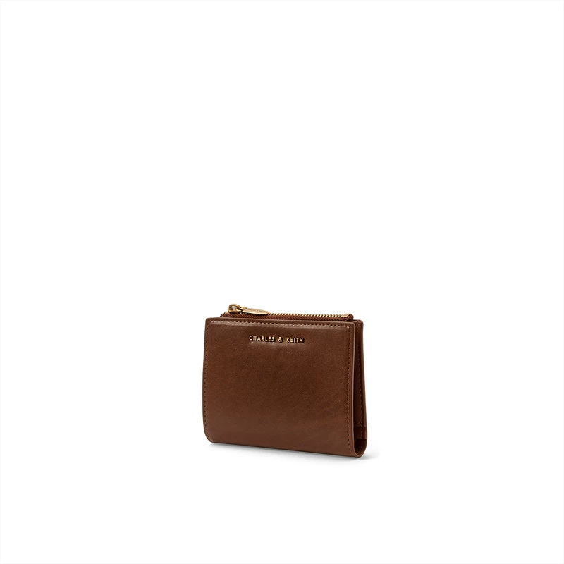 Короткий держатель для карт CHARLES&KEITH, сумка через плечо, синтезированная кожаная визитница на молнии