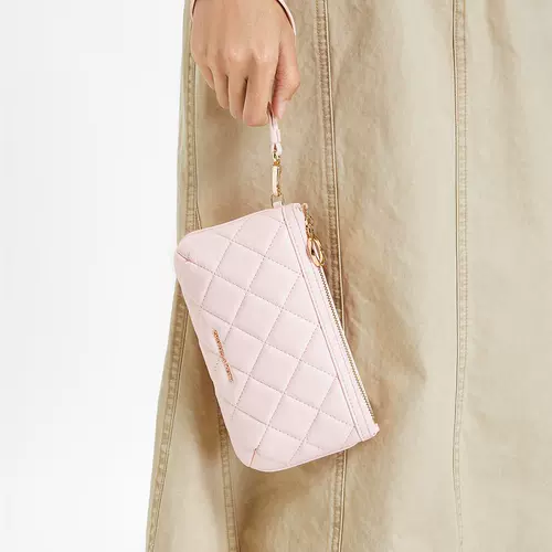 CHARLES&KEITH Осенне-зимняя женская сумка CK6-20681130, мягкий кошелек на запястье со стеганой ромбической молнией для женщин