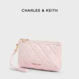CHARLES&KEITH Осенне-зимняя женская сумка CK6-20681130, мягкий кошелек на запястье со стеганой ромбической молнией для женщин