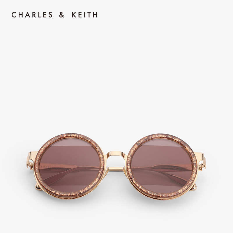 CHARLES & KEITH sun glasses CK3-31280299 fashion Contrast color round sunglasses