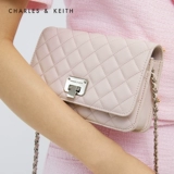 Следующая Чарльз и Кит Элегантная цепная сумка CK2-70160078 Детский порошок ромб.
