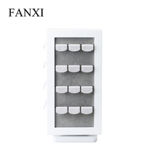 FANXI FANXI earring rack four-sided rotating counter acrylic earring piece white paint 48 pairs of shiny surface