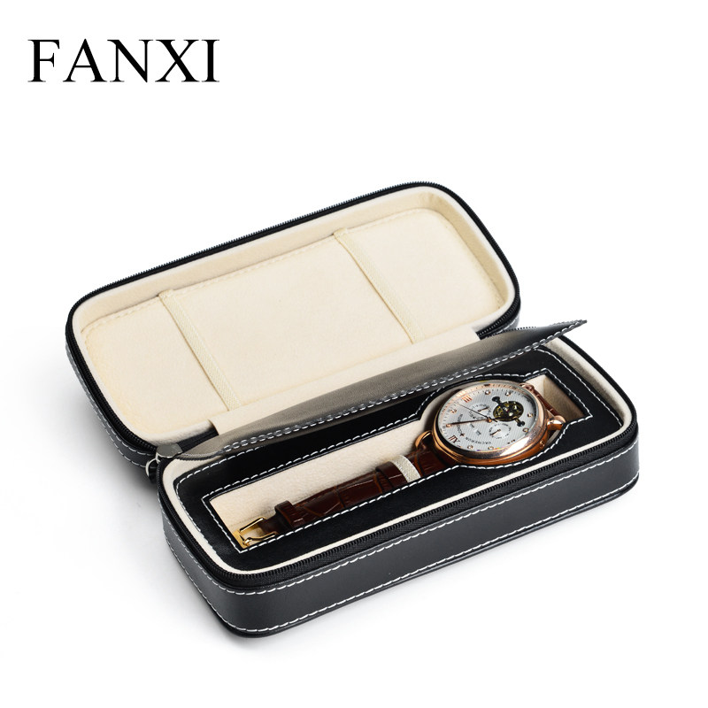 FANXI WATCH BOX PU LEATHER CAR LINE PORTABLE Bracelet Watches box Hand watches containing packaging box X007