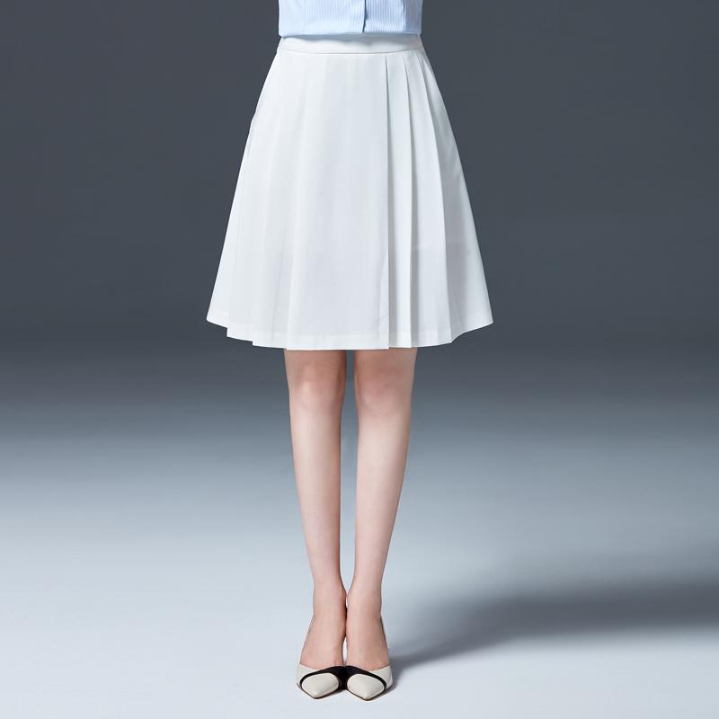 White 100 pleats half body dress Women Career 2022 Summer new suit skirt with long version Pendant Half Skirt A dress