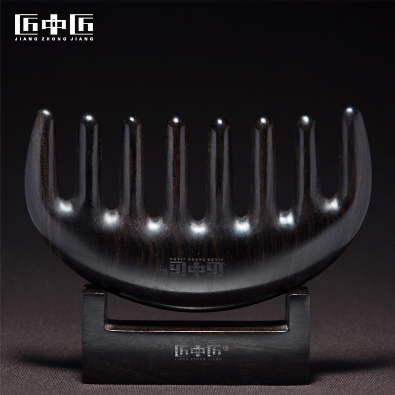 Craftsman ebony massage comb wide-toothed natural whole wood head meridian comb men's hair loss massage
