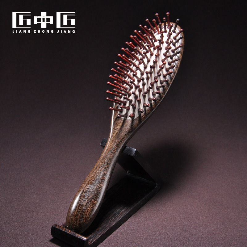 Craftsman solid wood Shen Guibao red pear massage comb airbag massage comb air cushion comb wide-tooth curly hair comb for men and women