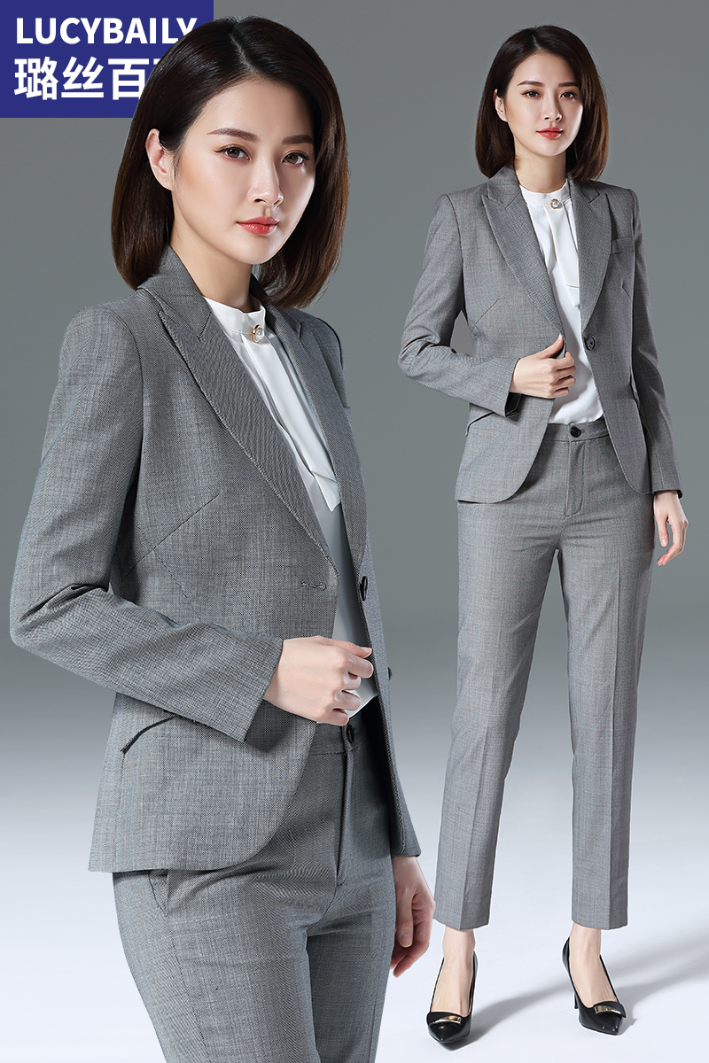 璐絲百麗西服套裝女時尚新款裝英倫風(fēng)氣質(zhì)修身職業(yè)經(jīng)典西裝