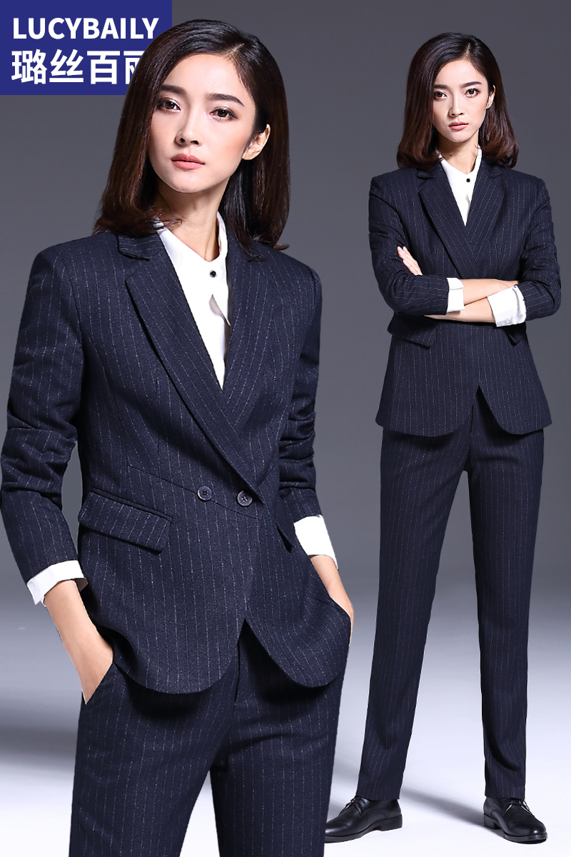璐絲百麗商務(wù)西服套裝女休閑西裝長袖正裝面試職業(yè)裝女裝套裝