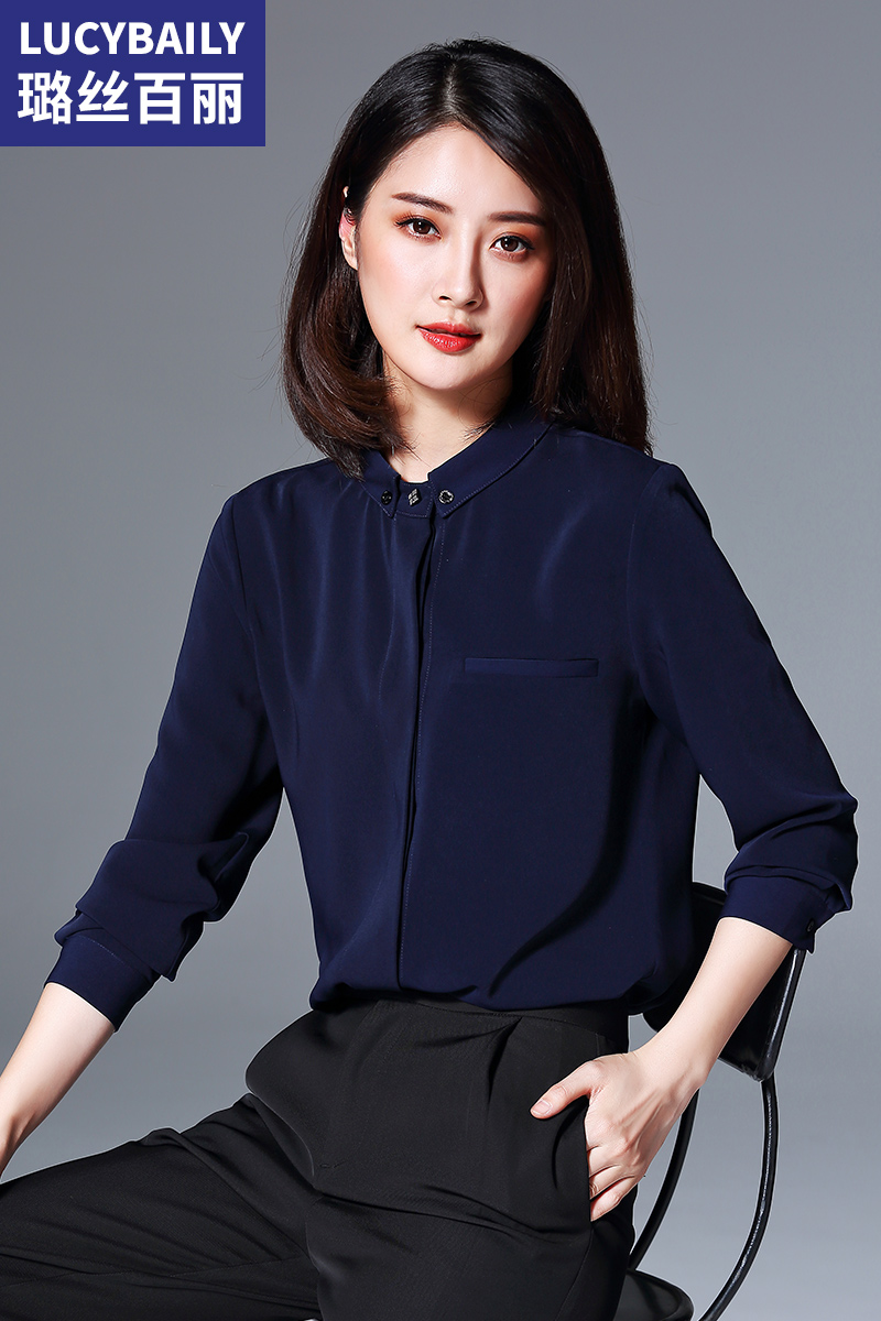 職業(yè)襯衫女長袖設(shè)計感小眾襯衣輕熟時尚洋氣雪紡上衣
