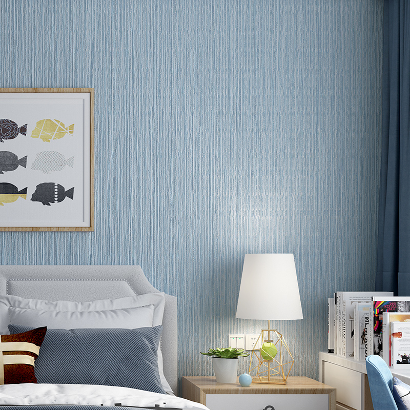 Nordic Pure Colour Linen Fabric Wallpaper Bedroom Wallpaper Can Scrub Modern Minimalist Color Living-room TV Background Wall