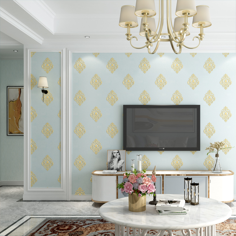 Eurostyle AB version with minimalist bedroom wallpaper 3d Cubic fine press waterproof modern living room TV background wallpaper