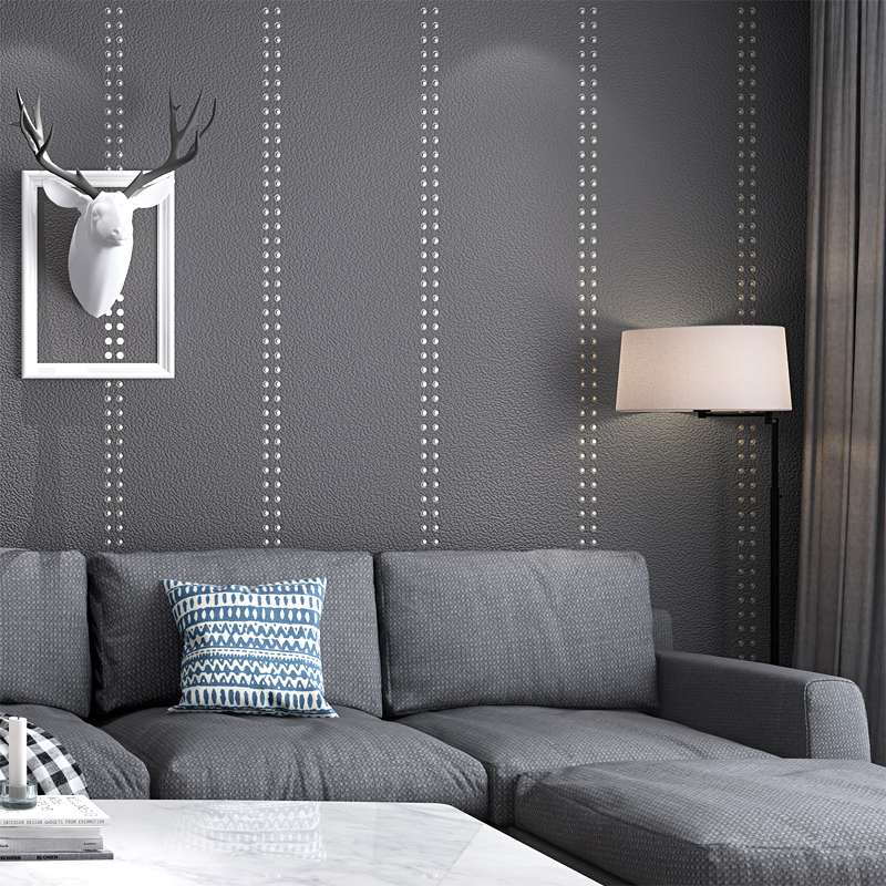 Simple modern plain wallpaper soft bag living room sofa TV background wall 3d deerskin fleece non-woven wallpaper solid color