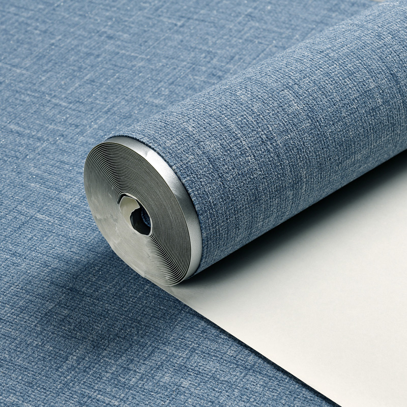 Modern minimalist living room sofa TV background wallpaper solid color 3D deerskin velvet soft bag bedside vertical stripes wallpaper