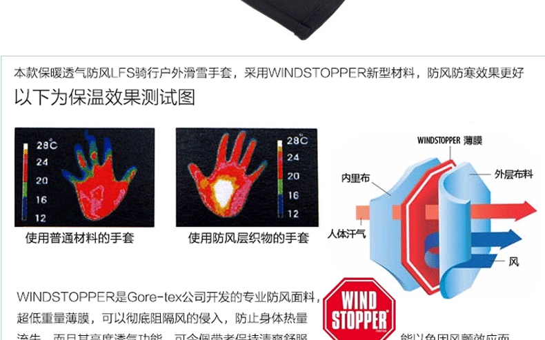 Găng tay đi xe đạp WINDSTOPPER máy tính điện thoại di động găng tay màn hình cảm ứng Găng tay IPHONE Găng tay ấm gió bao tay