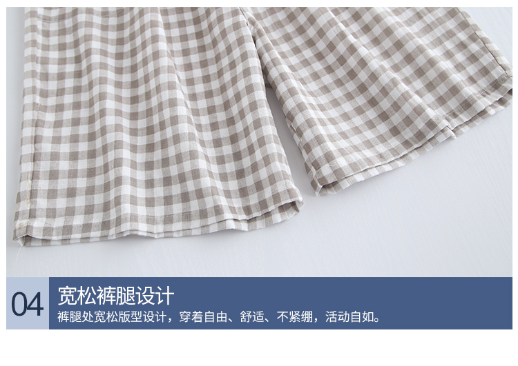 Đặc biệt hàng ngày Nam kẻ sọc cotton đôi gạc nhà quần short phần mỏng Bộ đồ ngủ mùa hè 5 điểm quần quần mặc nhà cho nữ