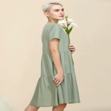 小护士 Тонкая юбка, пижама для отдыха, платье, короткий рукав, большой размер