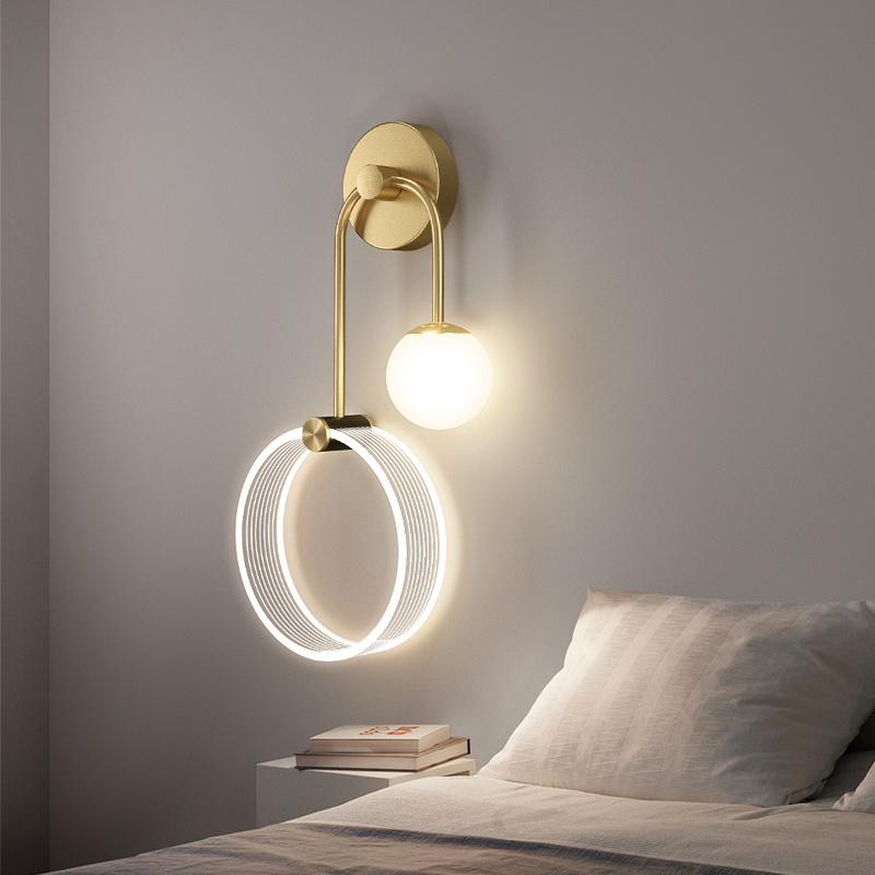 Bedside lamp wall lamp modern simple creative net red Nordic 2021 new decorative master bedroom designer light luxury lamp