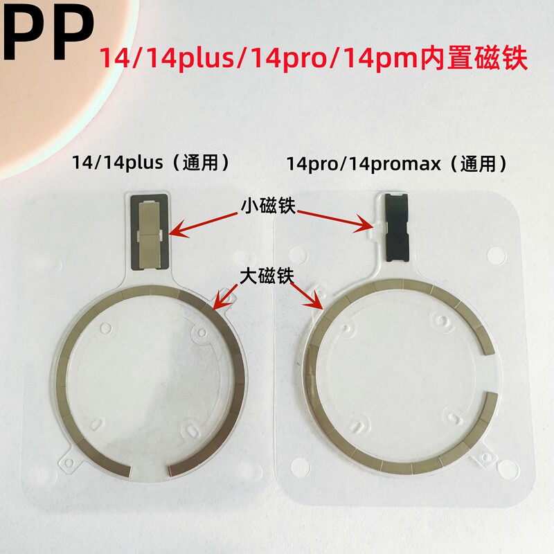Suitable for iPhone Apple 14, 14 Plus, 14 Pro, 14 Pro Max Wireless Charging Magnetic Ring, Built-In Magnetic Ring