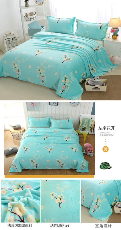 Mùa đông flannel chăn thảm san hô điều hòa không khí chăn đơn đôi khăn mền nhỏ chợp mắt tấm chăn - Khăn trải giường ga trải giường 1m2