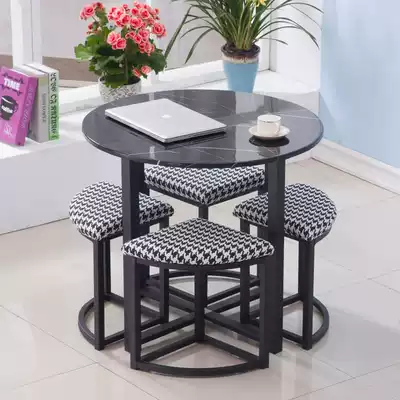Simple negotiation table and chair combination Small apartment balcony home dining table chair study bedroom shop coffee table can be folded